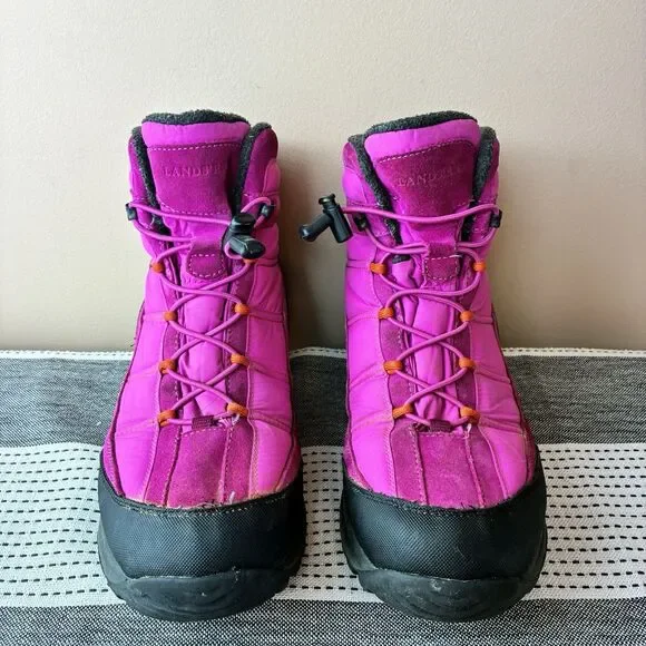Lands End Extreme Squall Pink Quilted Hiking Snow Boots 34688 Women’s Size 10B - Picture 2 of 7